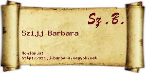 Szijj Barbara névjegykártya